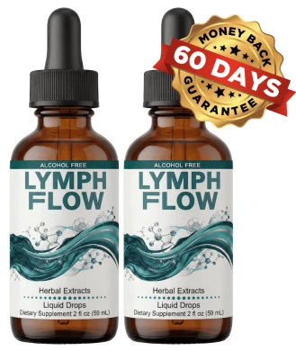 Two bottles of Lymph Flow liquid drops