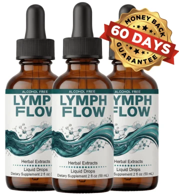 Three bottles of Lymph Flow